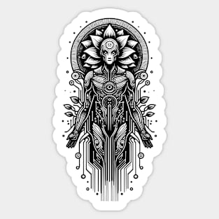 Mystical Android Deity Sticker